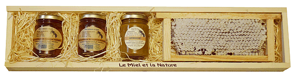 Mafifique coffret de notre meilleur miel de France bio. Miel de forêt de moyenne montagne